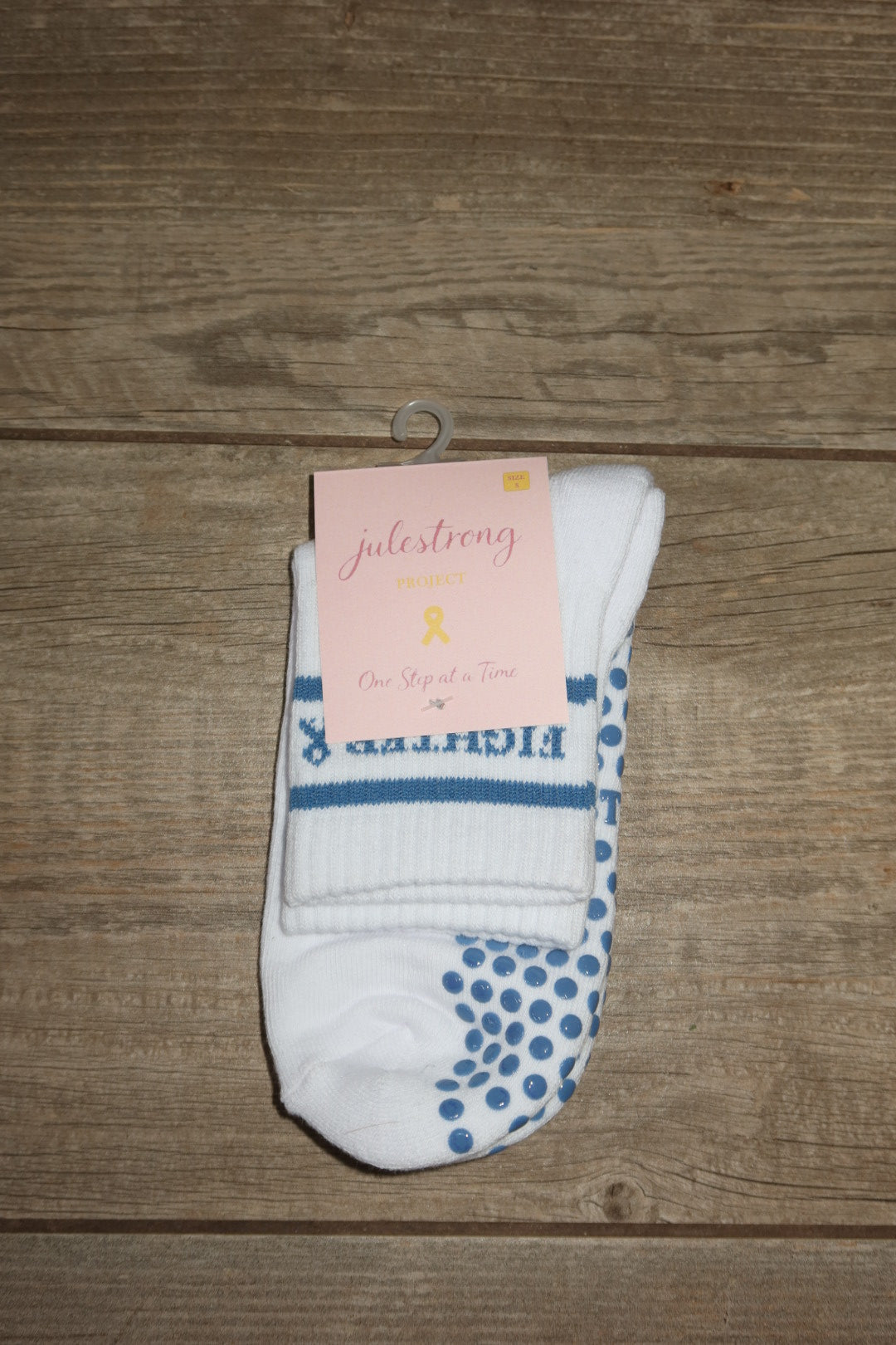 Blue Fighter Grip Socks