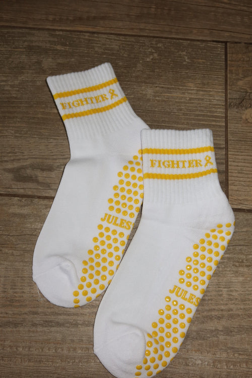 Yellow Fighter Grip Socks